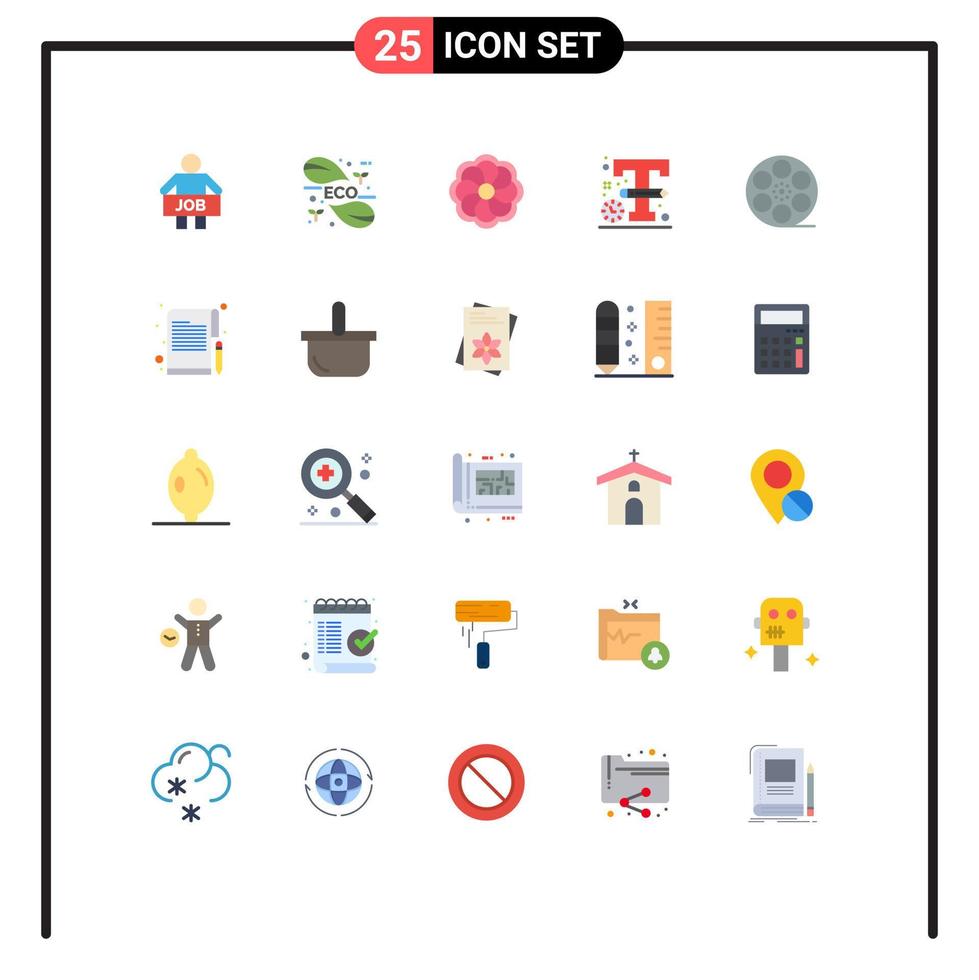 Set of 25 Modern UI Icons Symbols Signs for movis sketch leaf logo mardi gras Editable Vector Design Elements