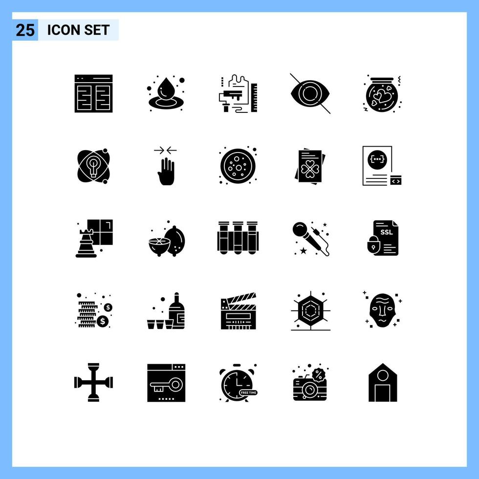 paquete de iconos de vector de stock de 25 signos y símbolos de línea para elementos de diseño de vector editables de escala de ojos de decoración de matraz