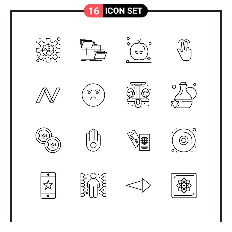 Set of 16 Line Style Icons for web and mobile Outline Symbols for print Line Icon Signs Isolated on White Background 16 Icon Set Creative Black Icon vector background