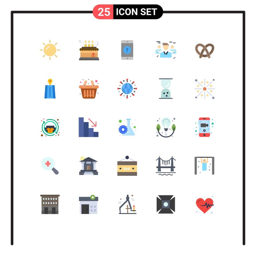 Modern Set of 25 Flat Colors and symbols such as protection group application friends sent Editable Vector Design Elements