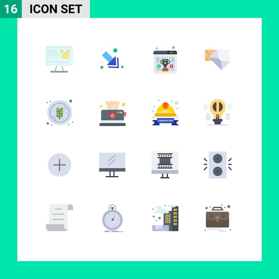 16 Creative Icons Modern Signs and Symbols of healthy no diet seo open mail Editable Pack of Creative Vector Design Elements