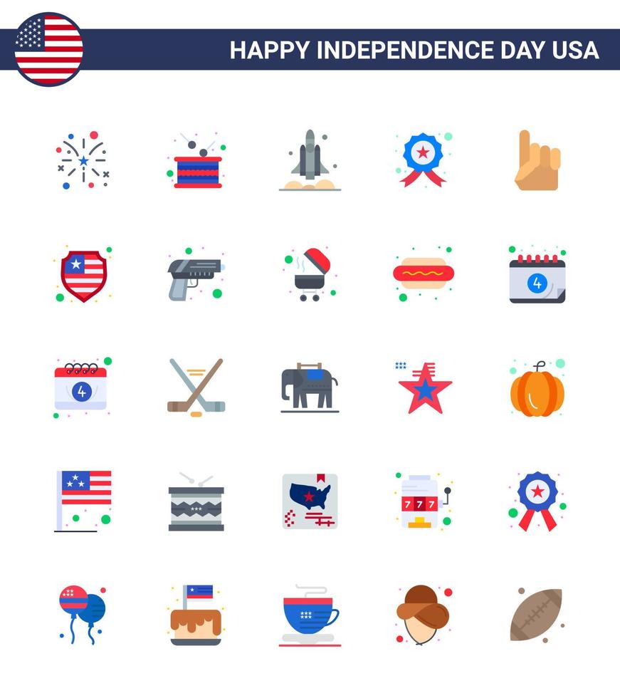 25 Creative USA Icons Modern Independence Signs and 4th July Symbols of police investigating independence badge transport Editable USA Day Vector Design Elements