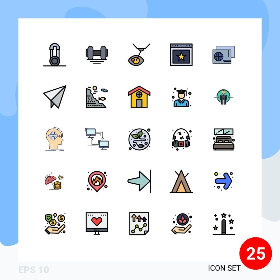 25 iconos creativos signos y símbolos modernos del sitio web de pase cirugía ocular artículo favorito elementos de diseño vectorial editables vector