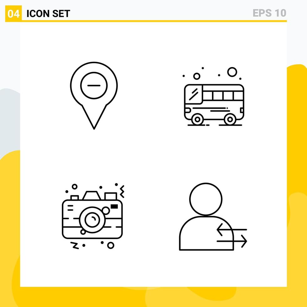 colección de 4 iconos de línea universal conjunto de iconos para web y móvil fondo de vector de icono negro creativo