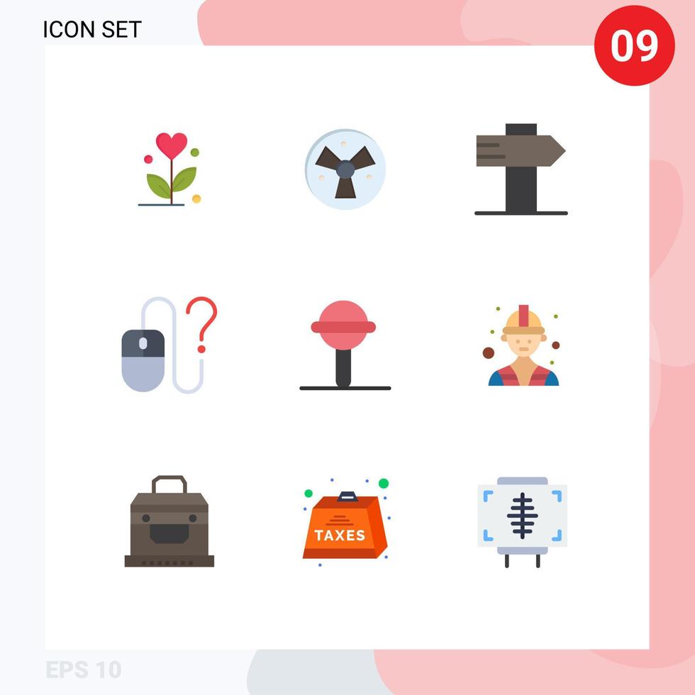 Set of 9 Modern UI Icons Symbols Signs for rattle online guide info contact Editable Vector Design Elements