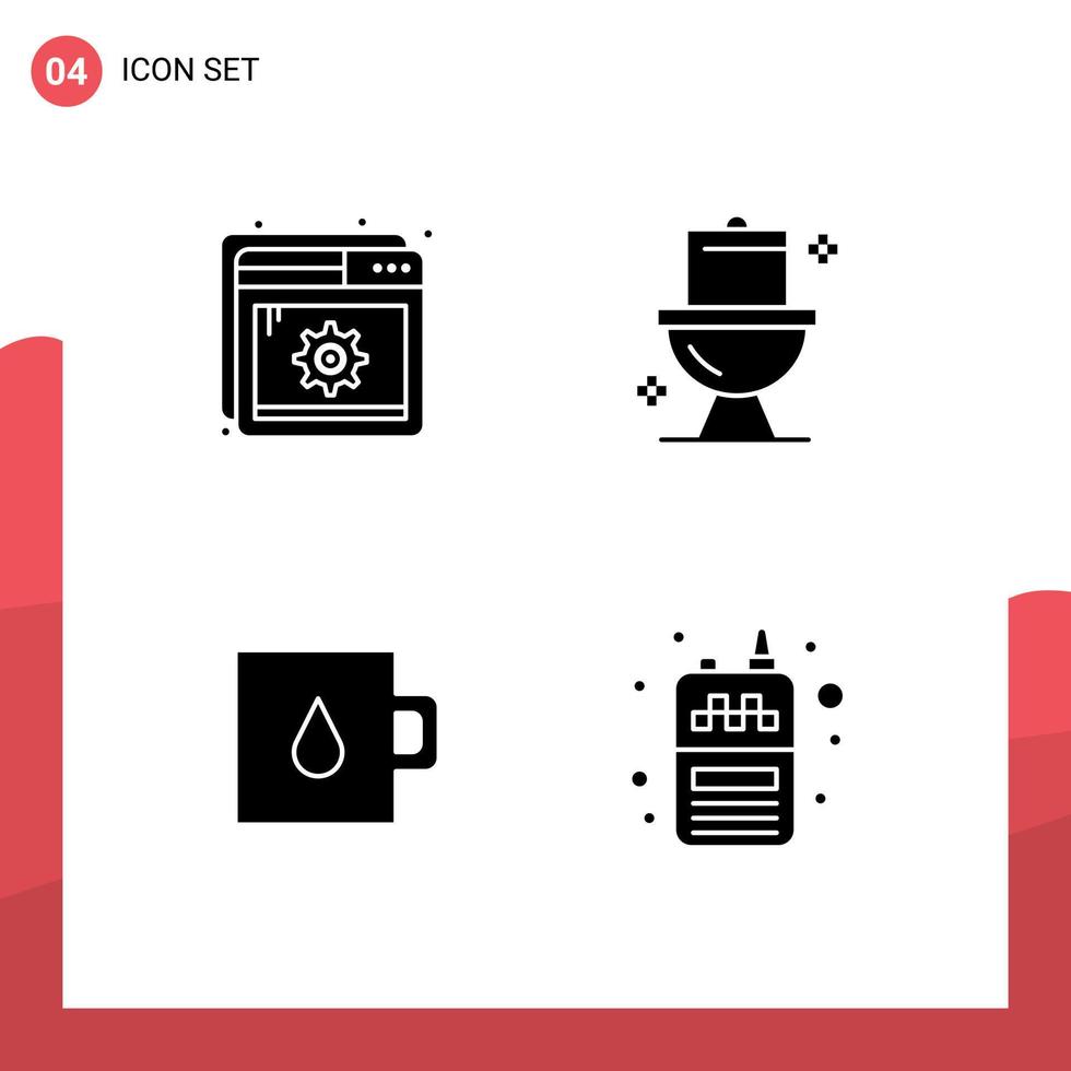 Stock Vector Icon Pack of 4 Line Signs and Symbols for help chamber setting toilet phone Editable Vector Design Elements