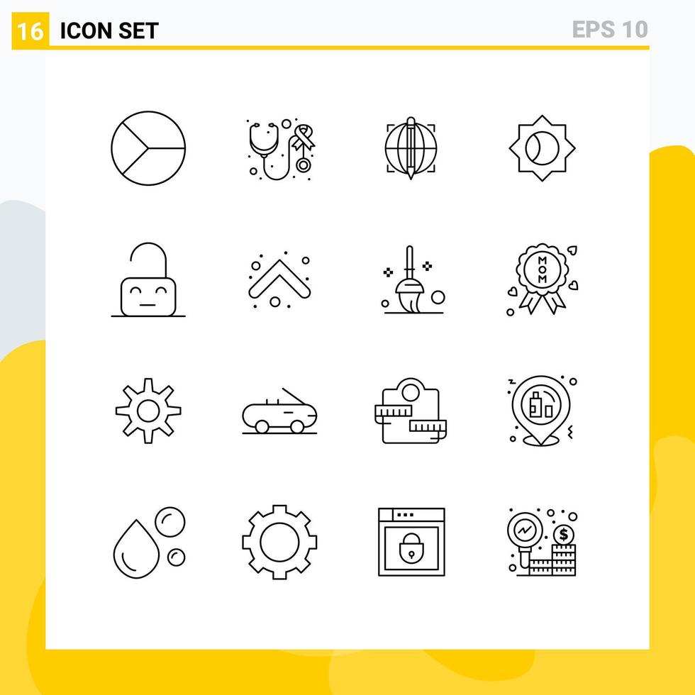 16 Outline concept for Websites Mobile and Apps off ui care setting success Editable Vector Design Elements
