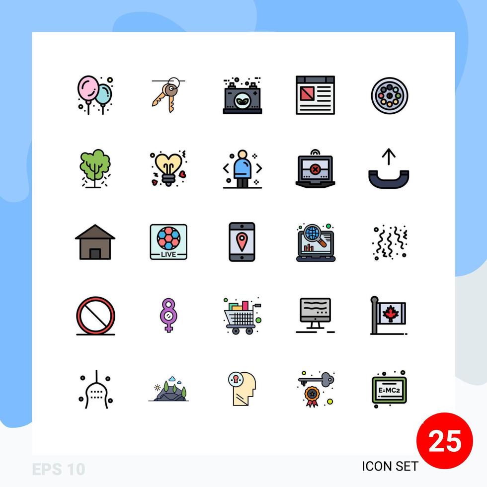Set of 25 Modern UI Icons Symbols Signs for plumber extractor energy website computer Editable Vector Design Elements
