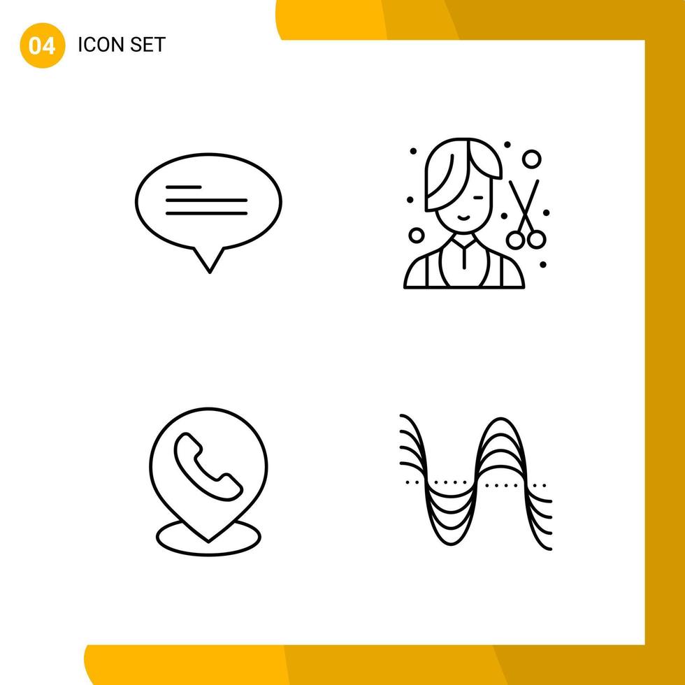 4 Icon Set Line Style Icon Pack Outline Symbols isolated on White Backgound for Responsive Website Designing Creative Black Icon vector background