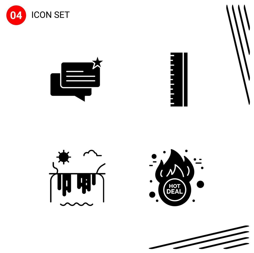Collection of 4 Vector Icons in solid style Pixle Perfect Glyph Symbols for Web and Mobile Solid Icon Signs on White Background 4 Icons Creative Black Icon vector background