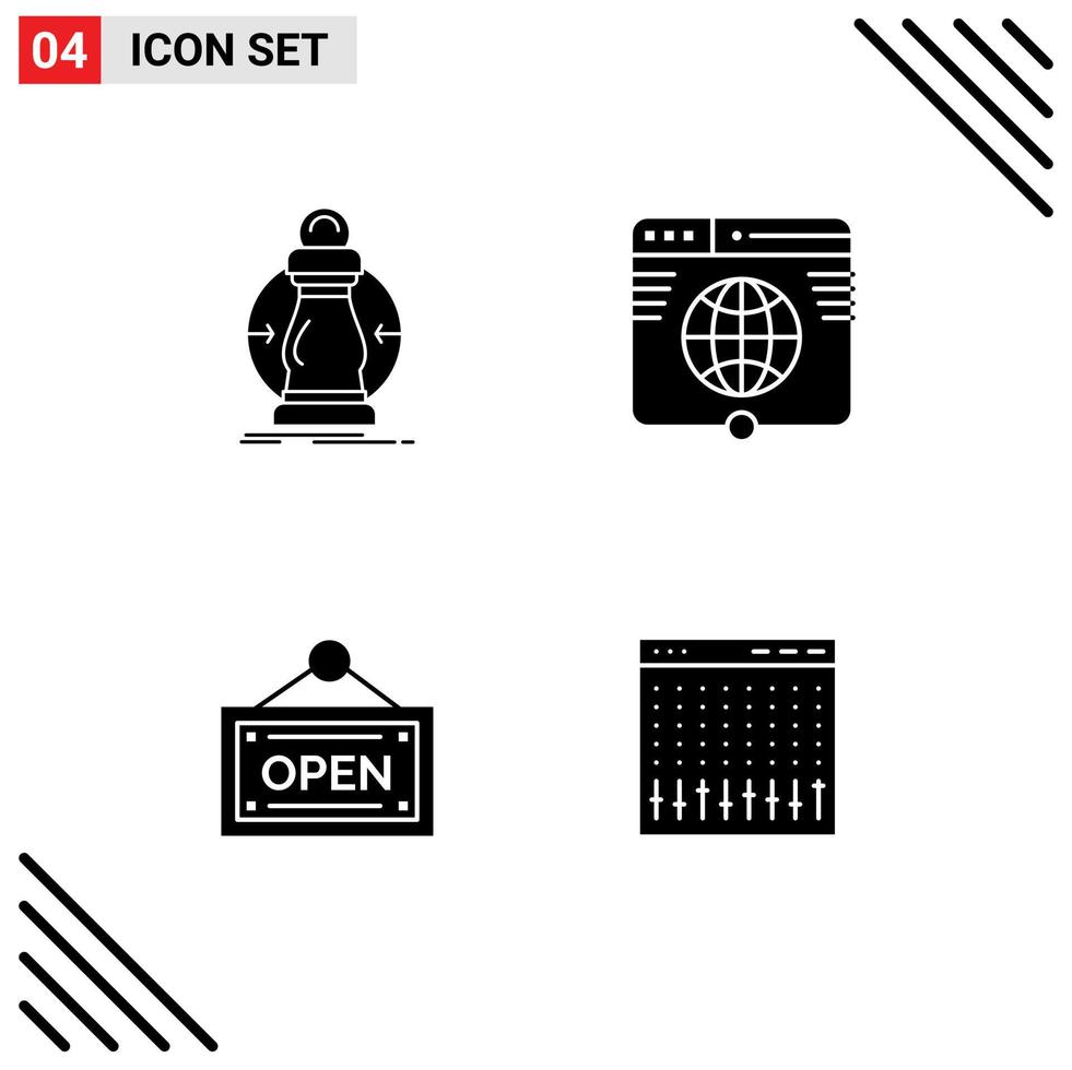 Set of 4 Modern UI Icons Symbols Signs for consumption website lower internet shop Editable Vector Design Elements