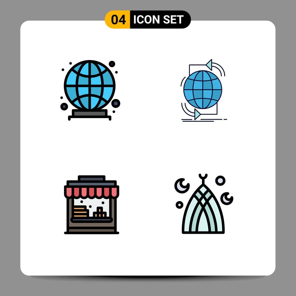 4 Creative Icons Modern Signs and Symbols of global water connectivity network islamic Editable Vector Design Elements