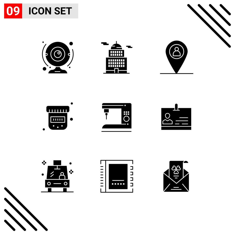 Set of 9 Modern UI Icons Symbols Signs for home coffee museum medical bottle Editable Vector Design Elements