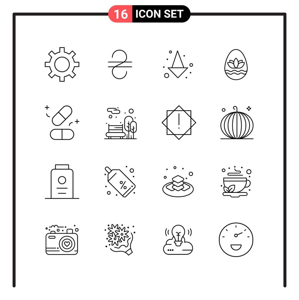 Set of 16 Line Style Icons for web and mobile Outline Symbols for print Line Icon Signs Isolated on White Background 16 Icon Set Creative Black Icon vector background