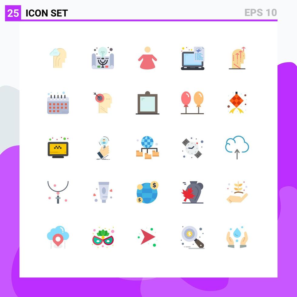 25 Thematic Vector Flat Colors and Editable Symbols of human emotional people coding files Editable Vector Design Elements