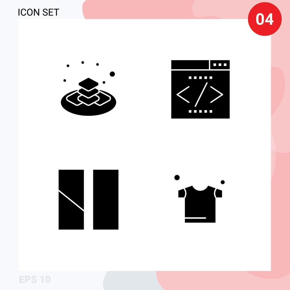 4 Thematic Vector Solid Glyphs and Editable Symbols of sweet frame islamic interface search engine layout Editable Vector Design Elements