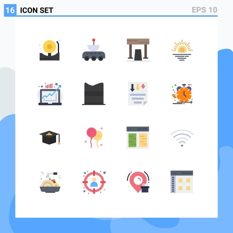 16 Creative Icons Modern Signs and Symbols of business warm space sun game Editable Pack of Creative Vector Design Elements