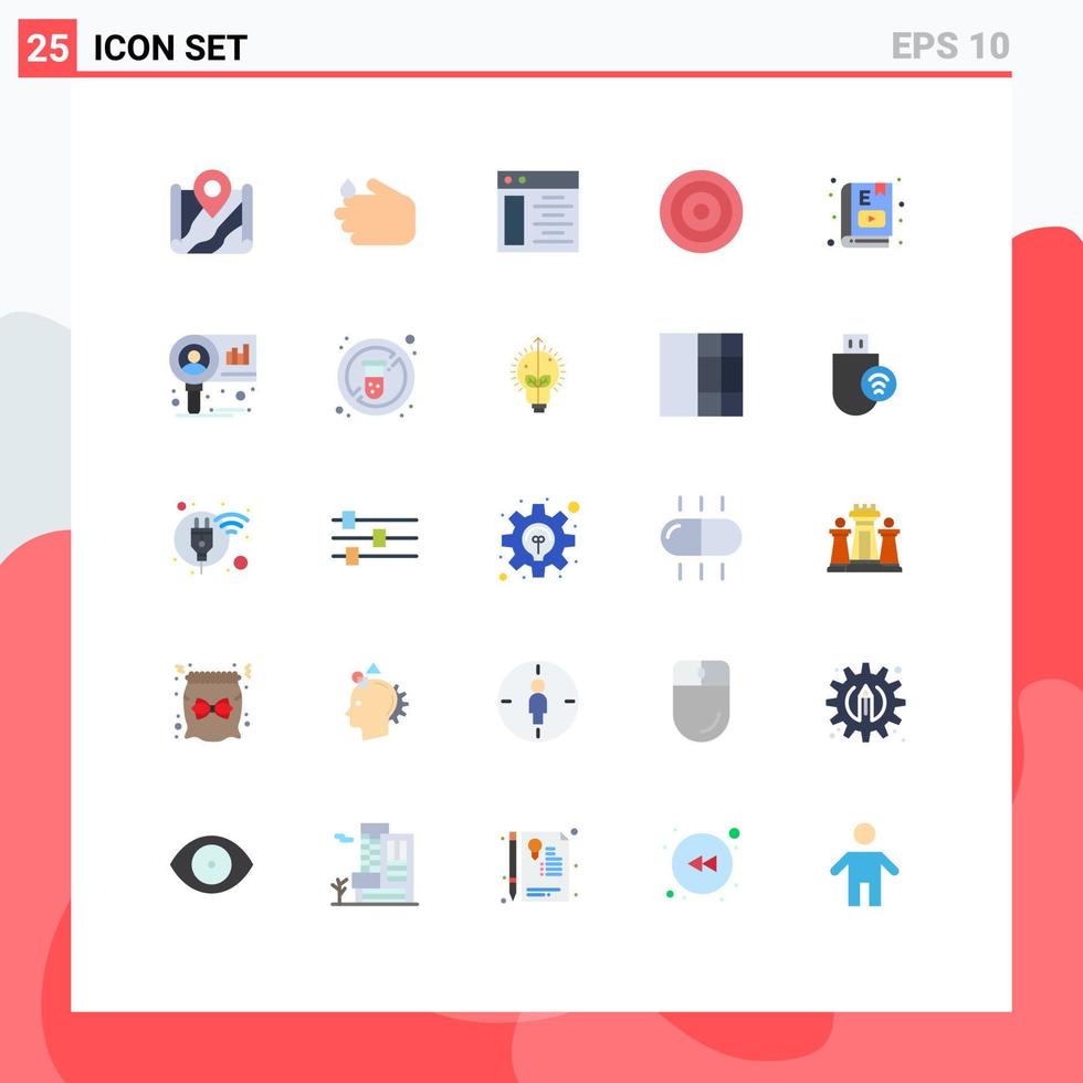 25 User Interface Flat Color Pack of modern Signs and Symbols of e learning user wash line basic Editable Vector Design Elements