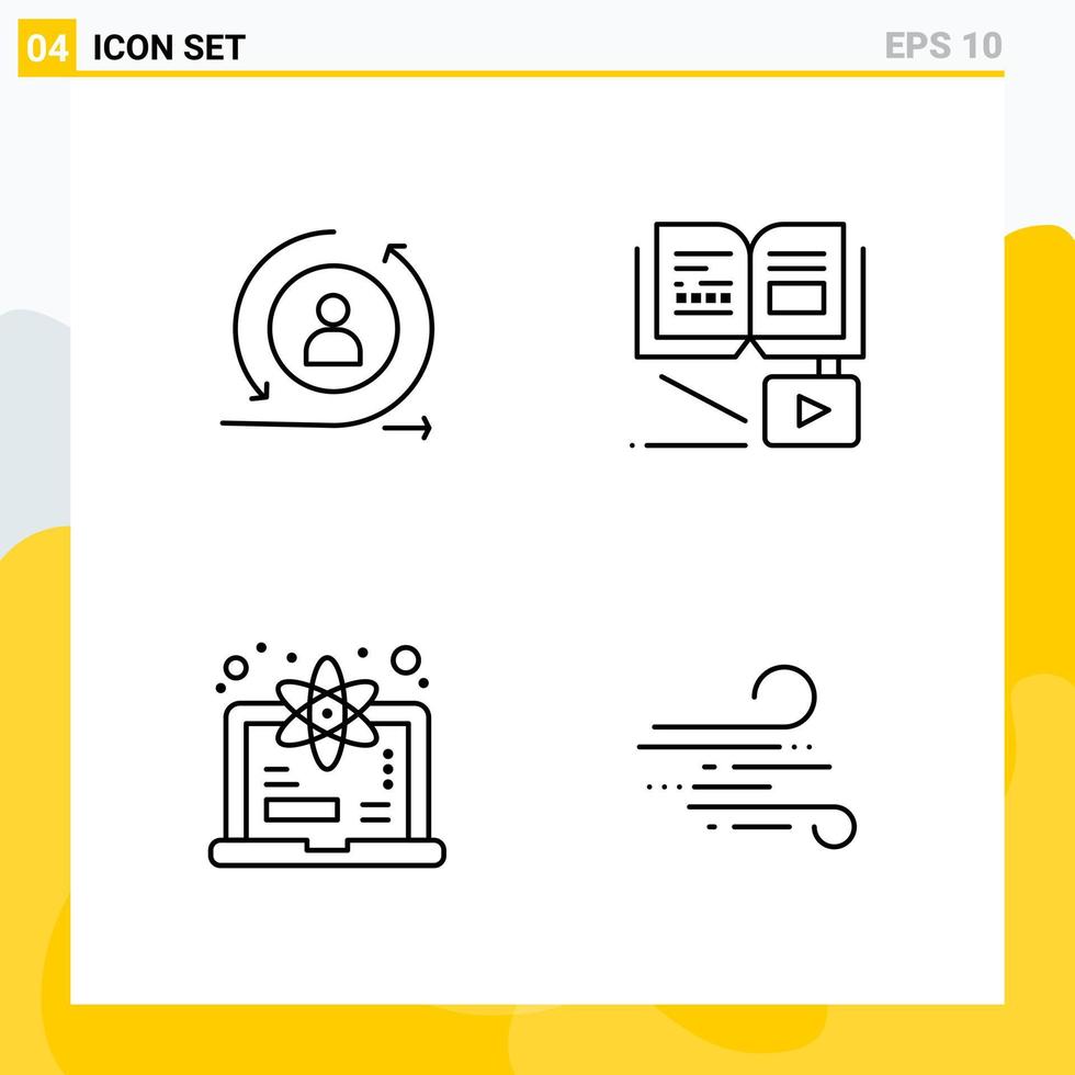 colección de 4 iconos de línea universal conjunto de iconos para web y móvil fondo de vector de icono negro creativo