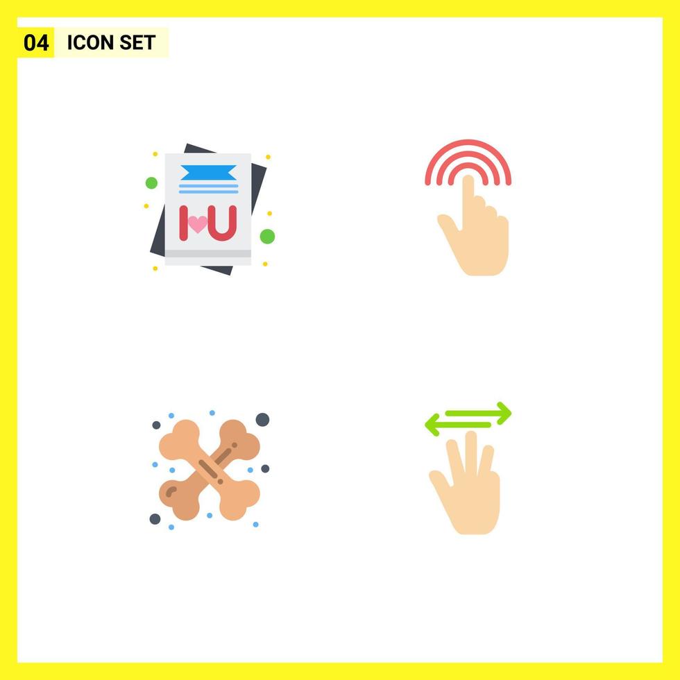 Set of 4 Modern UI Icons Symbols Signs for card health finger interface traumatology Editable Vector Design Elements
