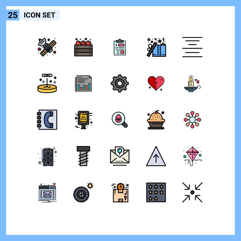 Set of 25 Modern UI Icons Symbols Signs for star christmas farming box healthcare Editable Vector Design Elements