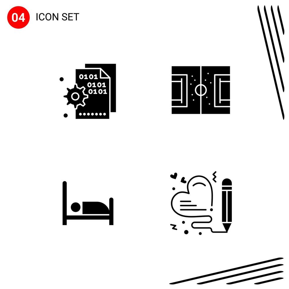 Collection of 4 Vector Icons in solid style Pixle Perfect Glyph Symbols for Web and Mobile Solid Icon Signs on White Background 4 Icons Creative Black Icon vector background