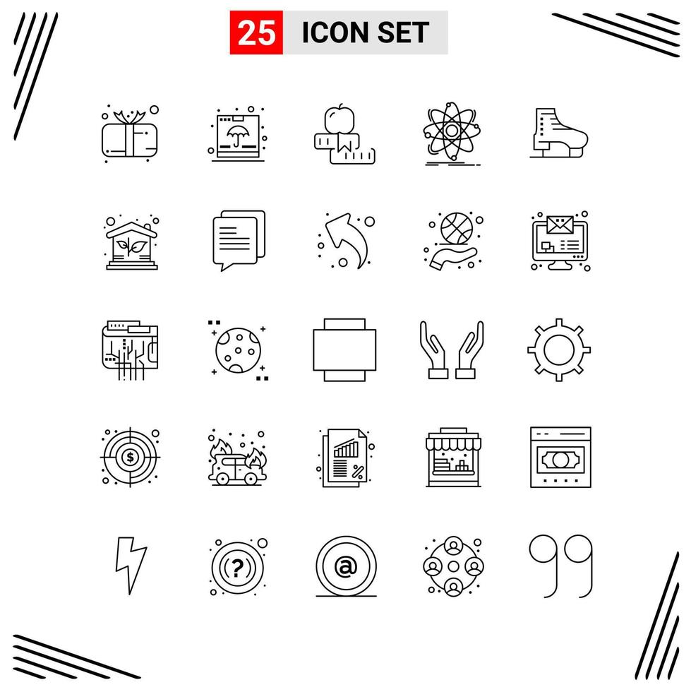 25 Icons Line Style Grid Based Creative Outline Symbols for Website Design Simple Line Icon Signs Isolated on White Background 25 Icon Set Creative Black Icon vector background