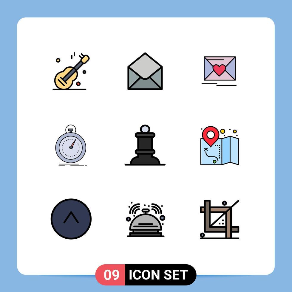 paquete de iconos de vector de stock de 9 signos y símbolos de línea para la optimización de correo de velocidad de obispo hecho elementos de diseño de vector editables