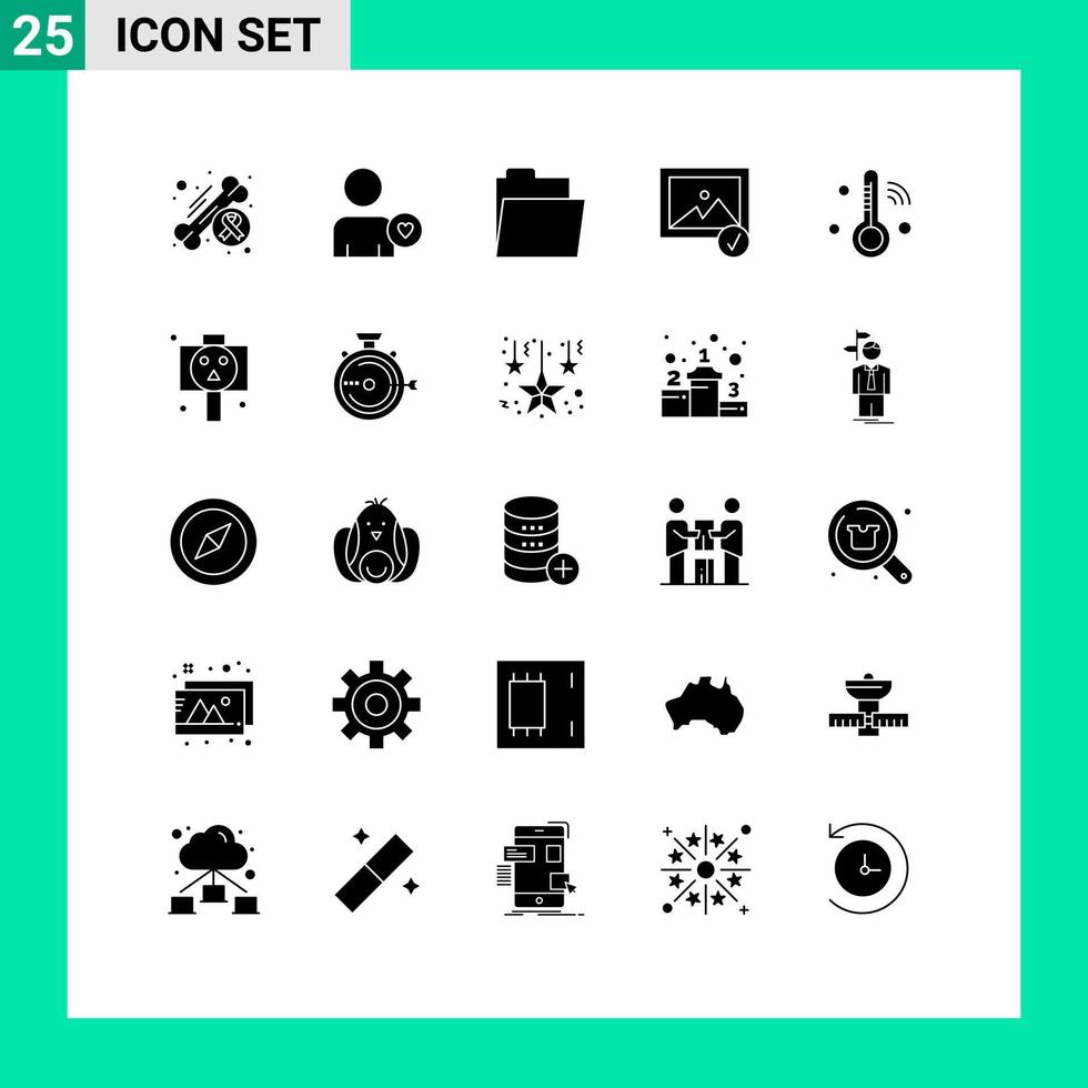 25 Creative Icons Modern Signs and Symbols of thermometer iot files internet of things photo Editable Vector Design Elements