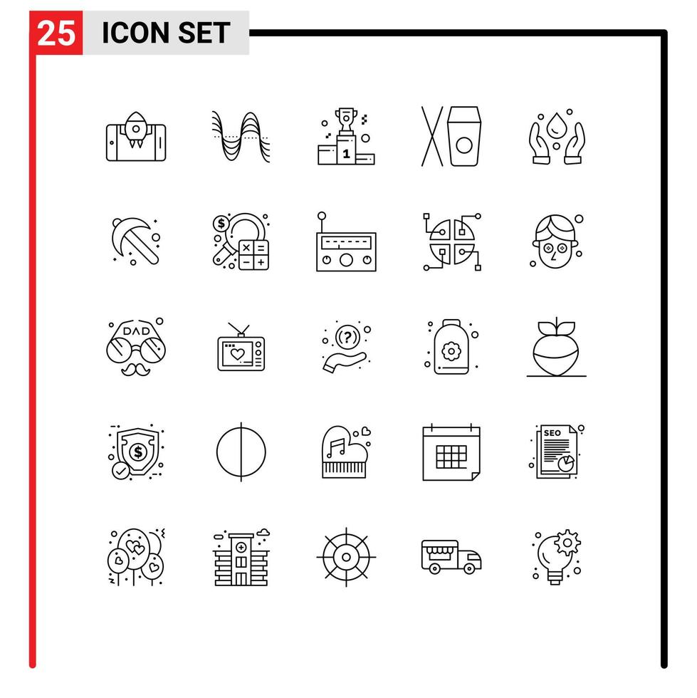 25 Thematic Vector Lines and Editable Symbols of ecology chinese sound box medal Editable Vector Design Elements