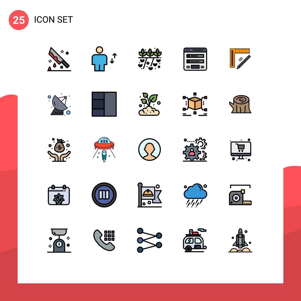 Stock Vector Icon Pack of 25 Line Signs and Symbols for sitemap form ...