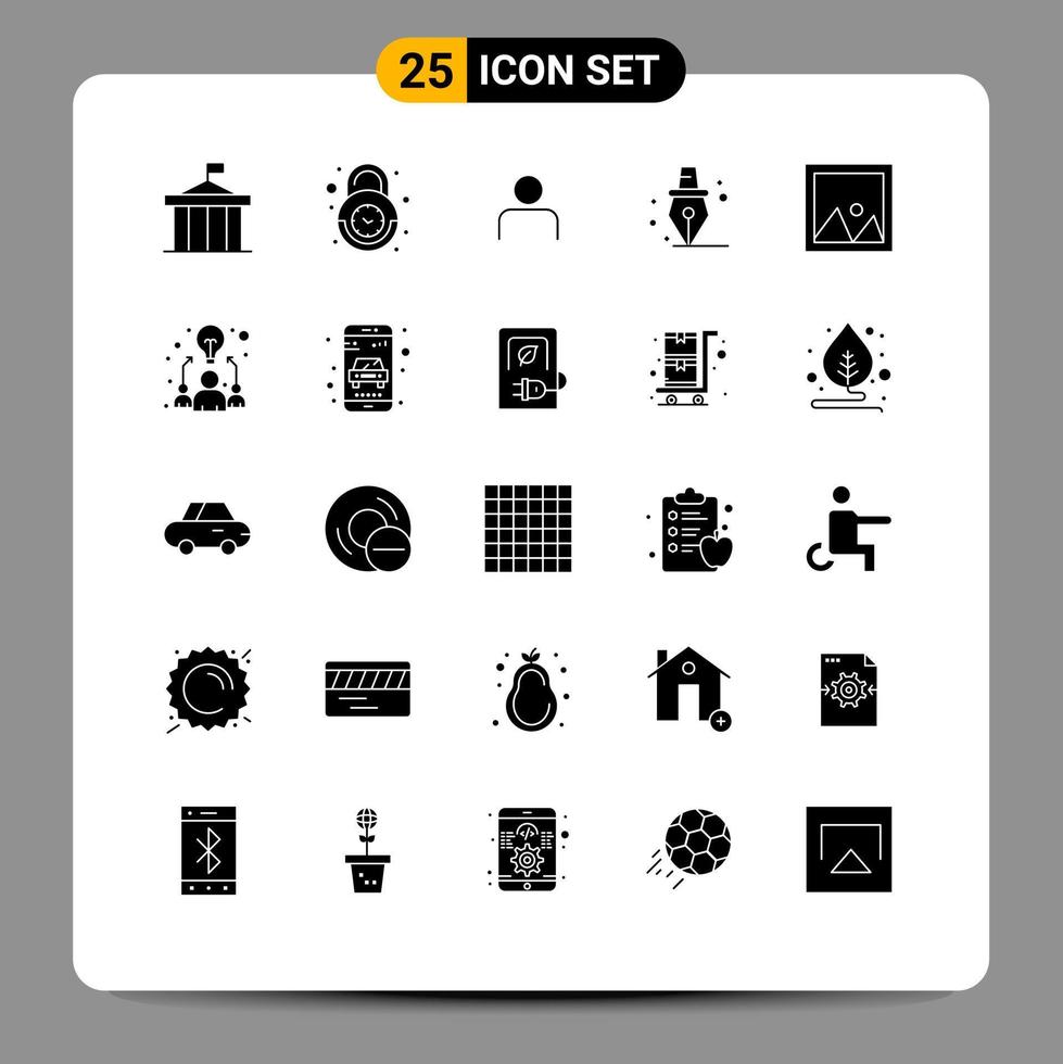 25 Creative Icons Modern Signs and Symbols of school education secure user profile Editable Vector Design Elements