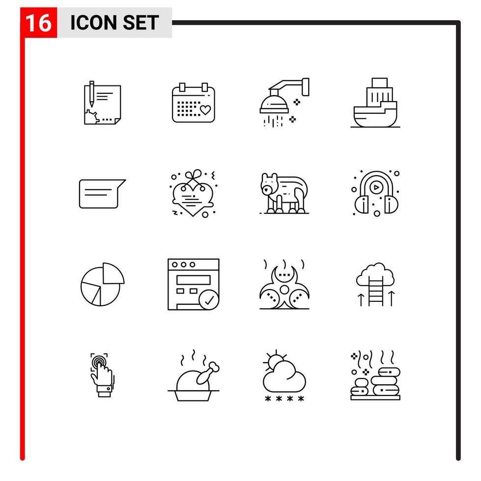 16 Creative Icons Modern Signs and Symbols of logistic shower day relaxation beauty Editable Vector Design Elements