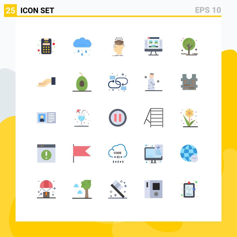 Set of 25 Modern UI Icons Symbols Signs for nature screen extraction monitor gallery Editable Vector Design Elements