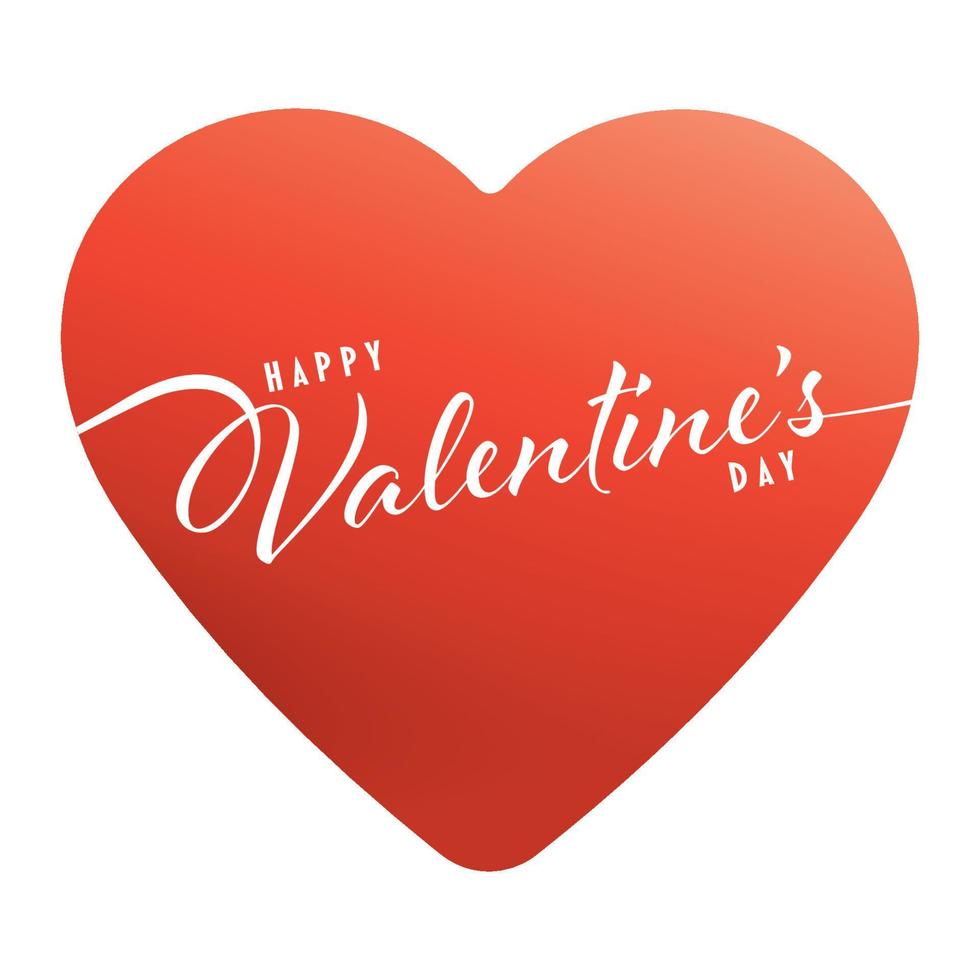 Happy Valentine's day calligraphy with red hearts logo. vector