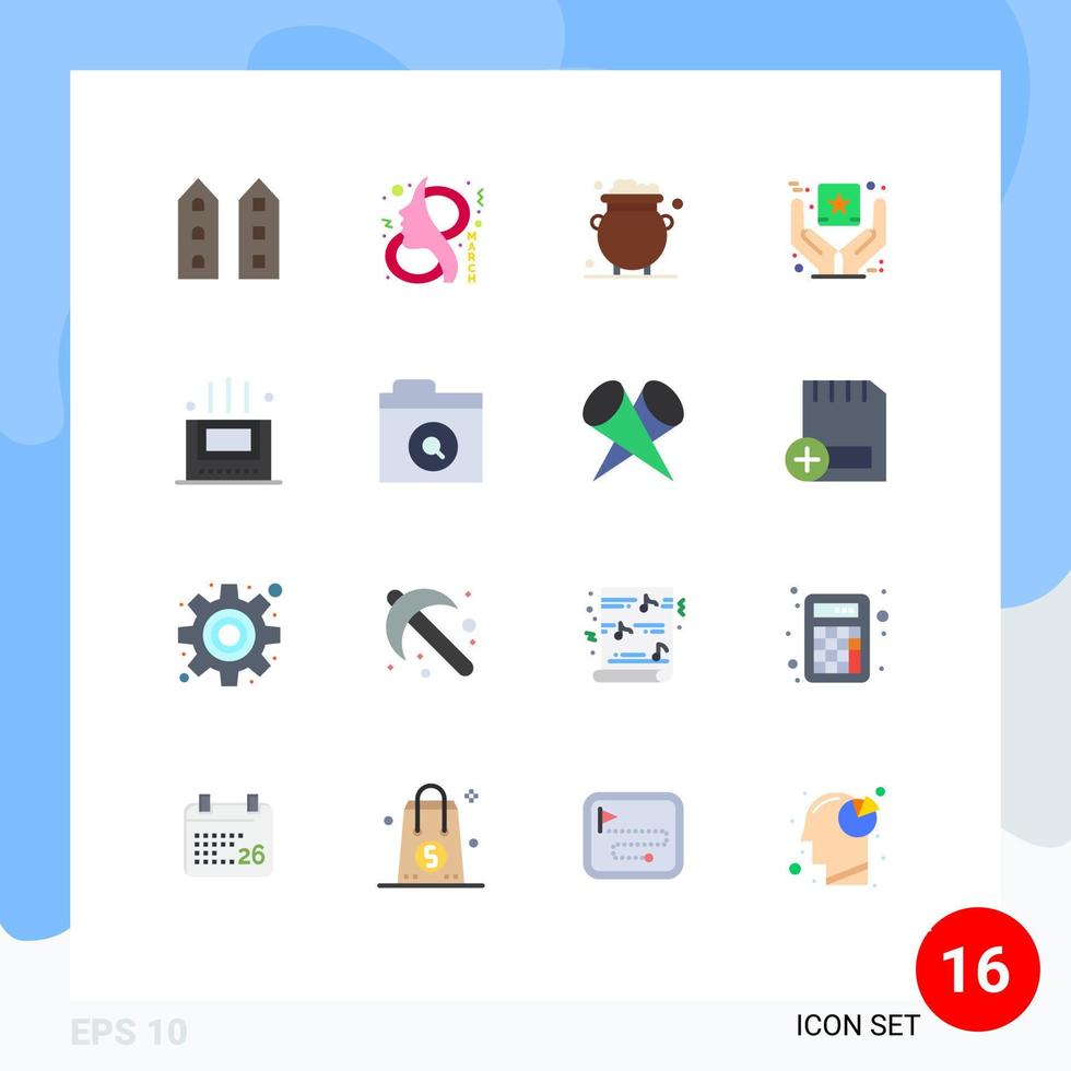 Set of 16 Modern UI Icons Symbols Signs for premium product best quality symbol money luck Editable Pack of Creative Vector Design Elements