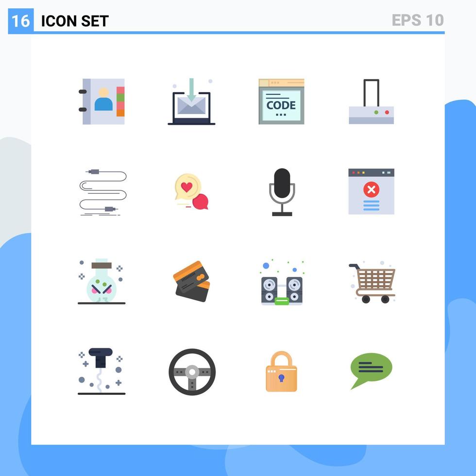 16 Creative Icons Modern Signs and Symbols of wire cord code cable kitchen Editable Pack of Creative Vector Design Elements