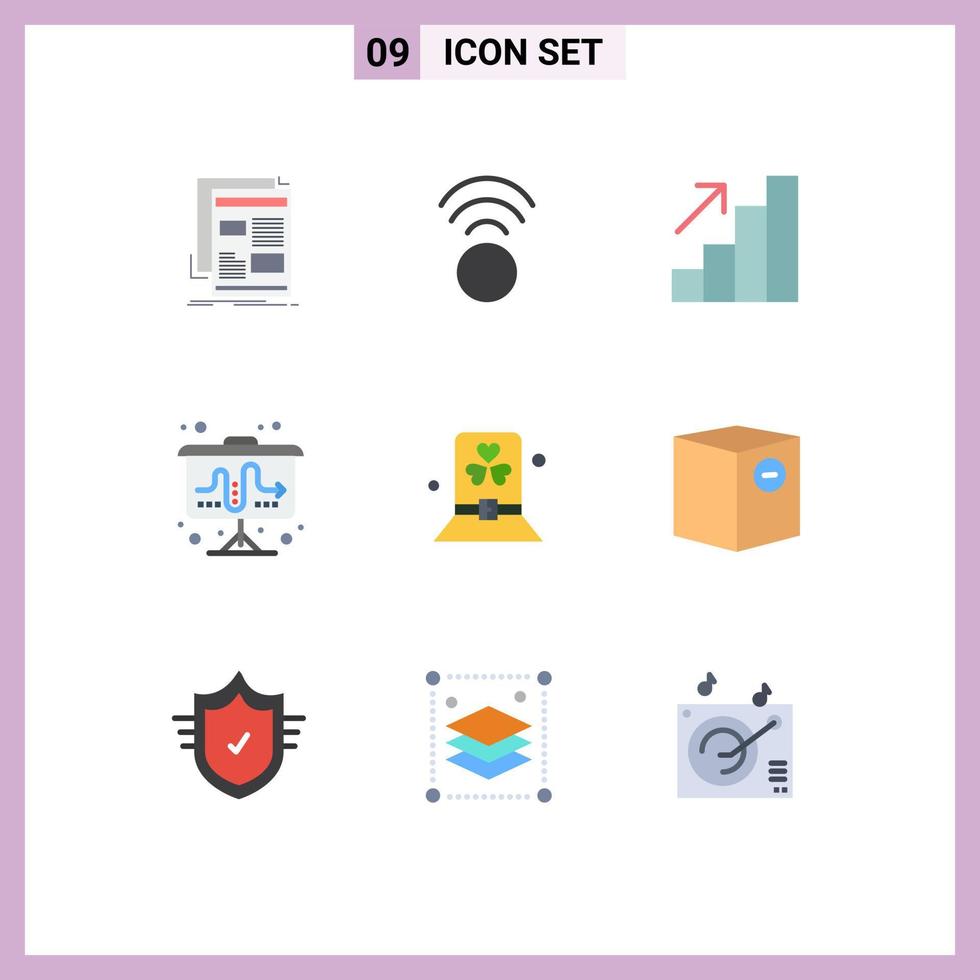 9 Creative Icons Modern Signs and Symbols of green costume analytics tactic market Editable Vector Design Elements