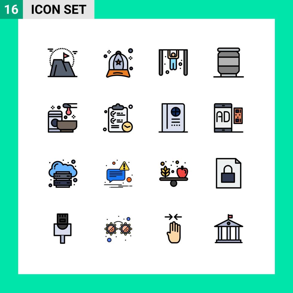 Set of 16 Modern UI Icons Symbols Signs for spa relax fashion soda beer Editable Creative Vector Design Elements