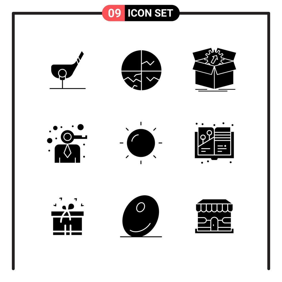 conjunto de 9 iconos de estilo sólido para web y símbolos de glifos móviles para imprimir signos de iconos sólidos aislados en fondo blanco 9 conjunto de iconos fondo de vector de icono negro creativo