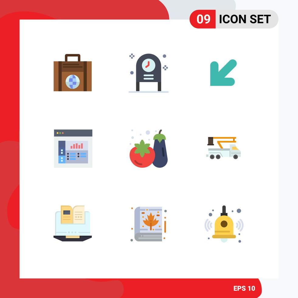 Stock Vector Icon Pack of 9 Line Signs and Symbols for crane supermarket arrow shopping graphics Editable Vector Design Elements