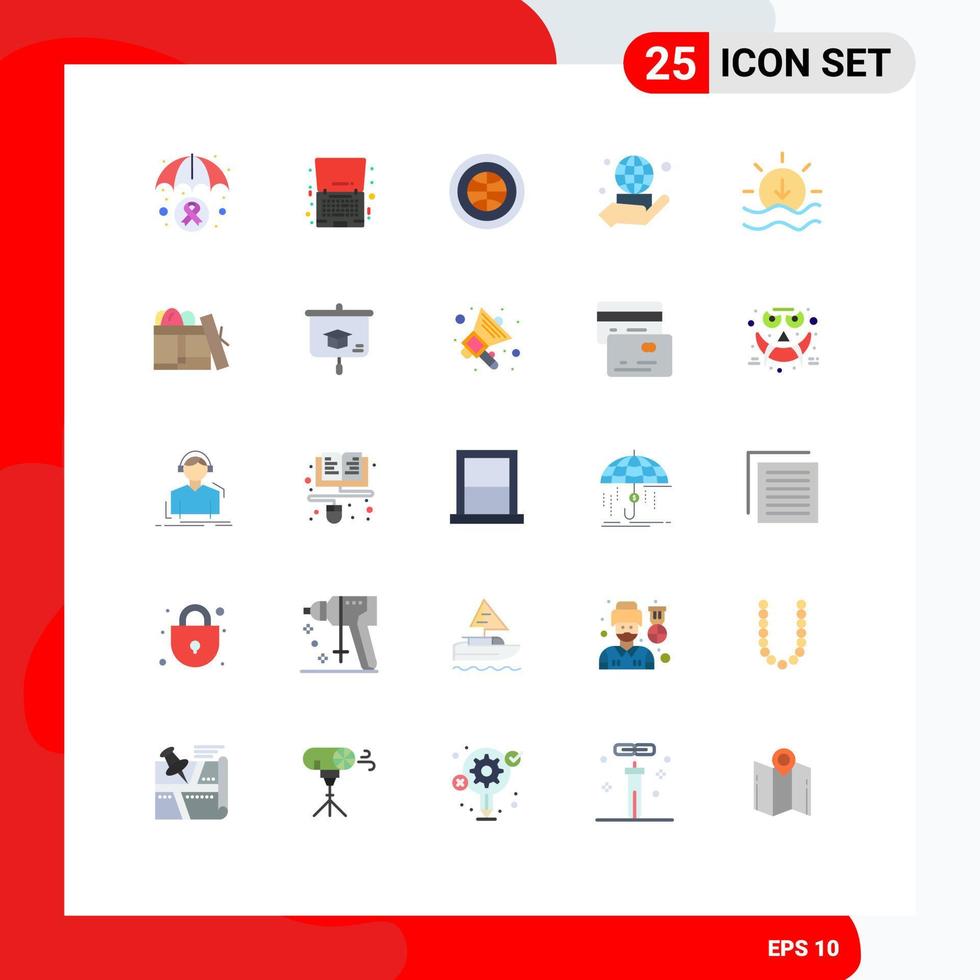 Stock Vector Icon Pack of 25 Line Signs and Symbols for network world offer hand user Editable Vector Design Elements