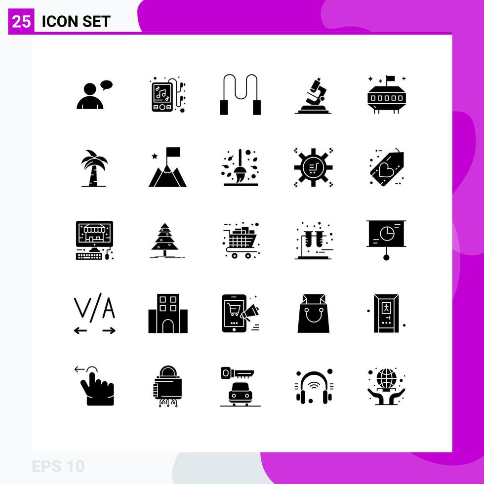 Set of 25 Modern UI Icons Symbols Signs for global ufo sport space zoom Editable Vector Design Elements