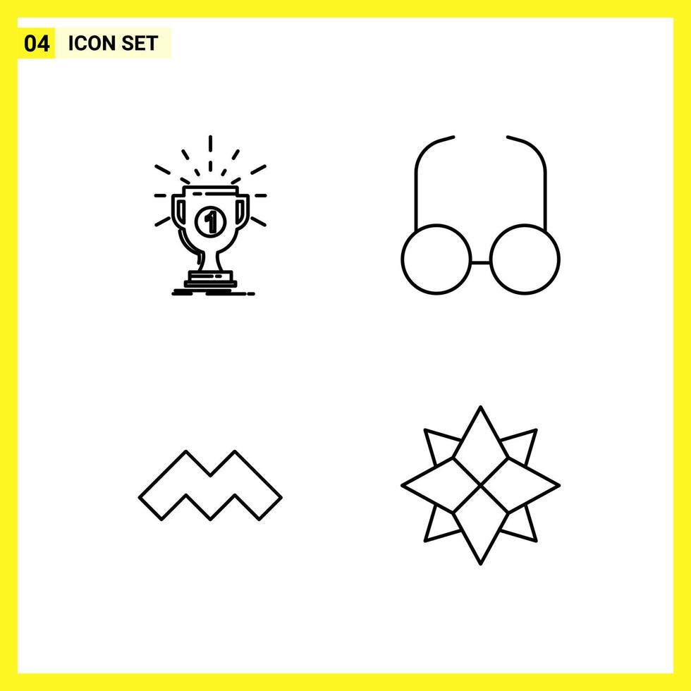 4 Icon Set Simple Line Symbols Outline Sign on White Background for Website Design Mobile Applications and Print Media Creative Black Icon vector background