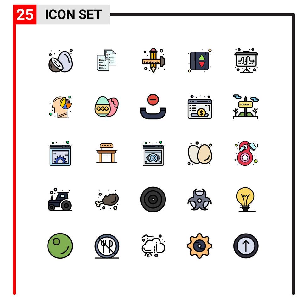 Stock Vector Icon Pack of 25 Line Signs and Symbols for elevator door graphic copy drawing design Editable Vector Design Elements