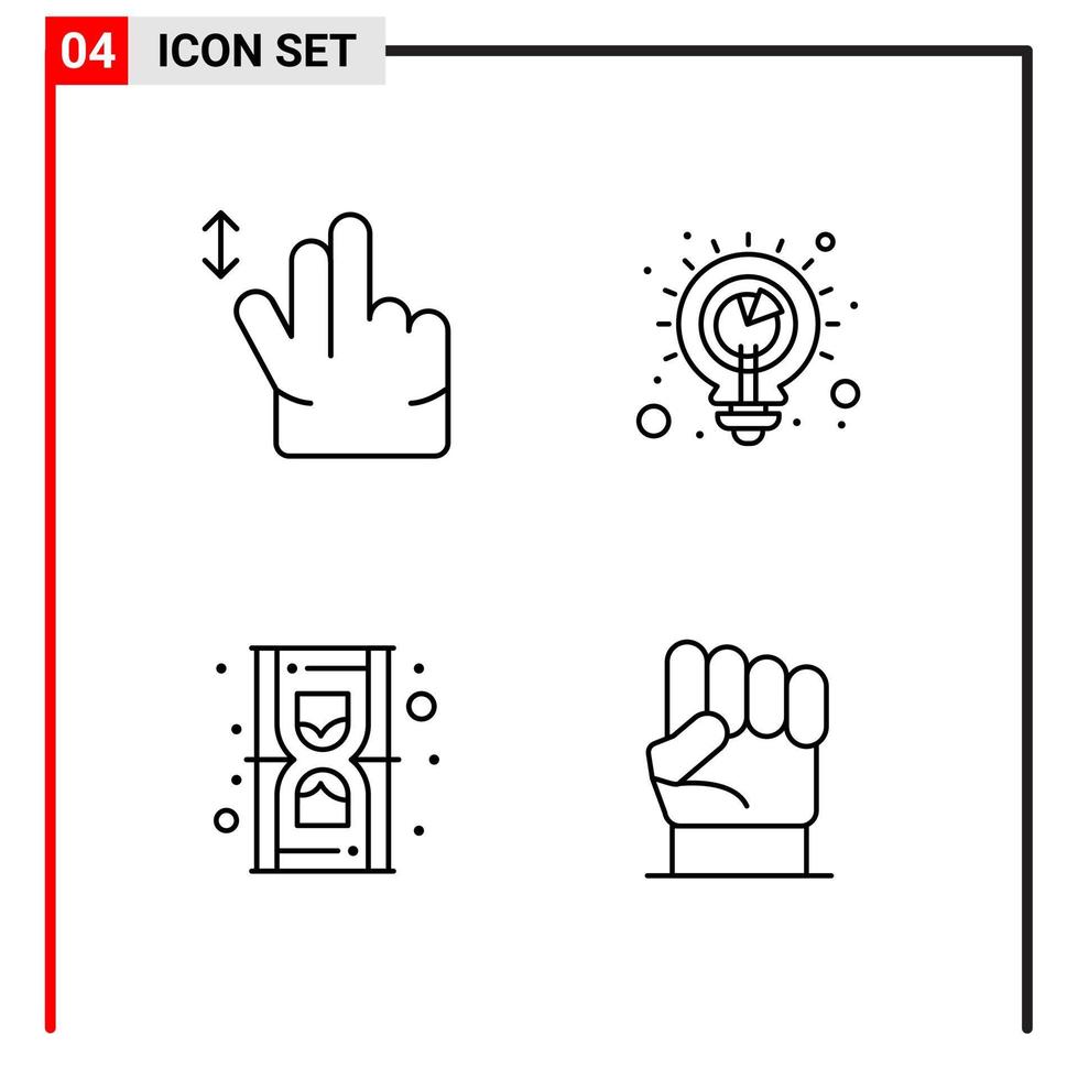 4 General Icons for website design print and mobile apps 4 Outline Symbols Signs Isolated on White Background 4 Icon Pack Creative Black Icon vector background
