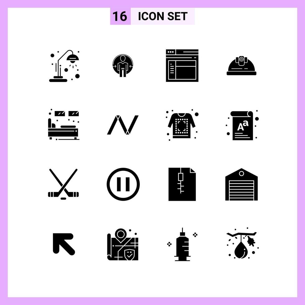 16 Icons in Solid Style Glyph Symbols on White Background Creative Vector Signs for Web mobile and Print Creative Black Icon vector background