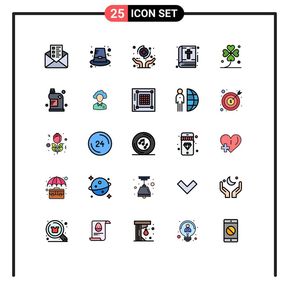 Set of 25 Modern UI Icons Symbols Signs for four thanksgiving health note bible Editable Vector Design Elements
