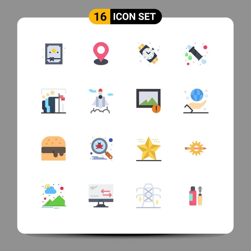 16 iconos creativos signos y símbolos modernos de posición victoria reloj celebración del equipo paquete editable de elementos de diseño de vectores creativos