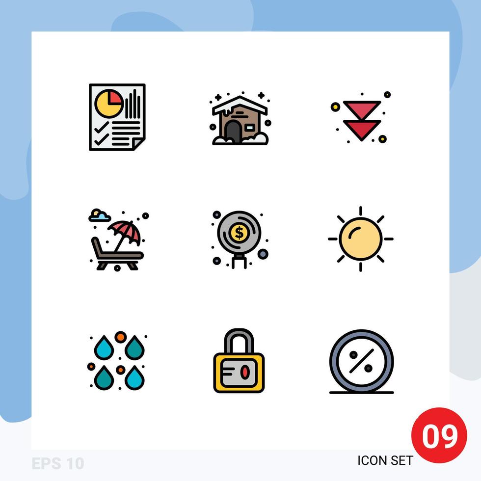 Stock Vector Icon Pack of 9 Line Signs and Symbols for find valentines day arrow romance fountain Editable Vector Design Elements